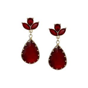 Big Apple Tear Drop Earrings Red Gold One Size NWT